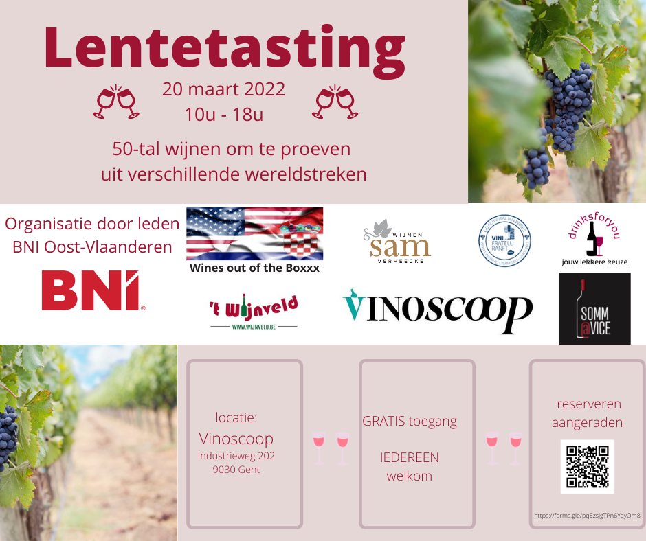 BNI lente degustatie zondag 20 maart '22